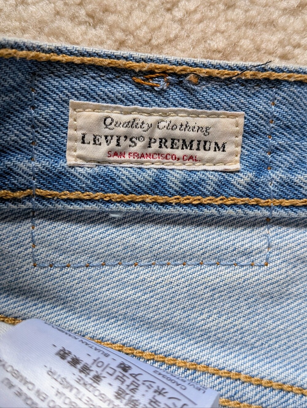 Levi's Light Blue Denim Cutoff Shorts with Frayed Hem - Picture 4 of 7
